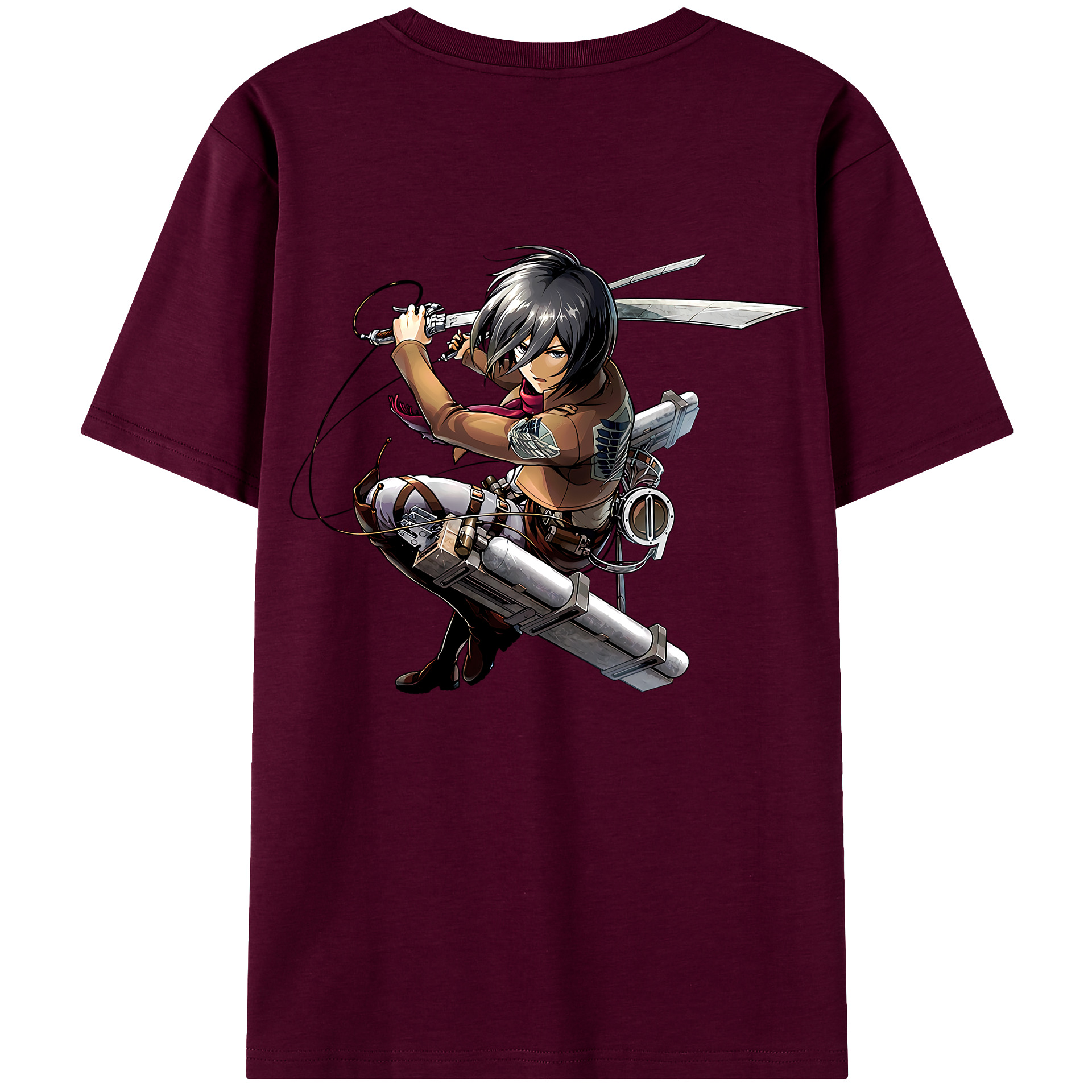 （画像用） 進撃の巨人 ミカサ·アッカーマン Attack on Titan Mikasa Ackerman レディース半袖Tシャツ(バックプリント)